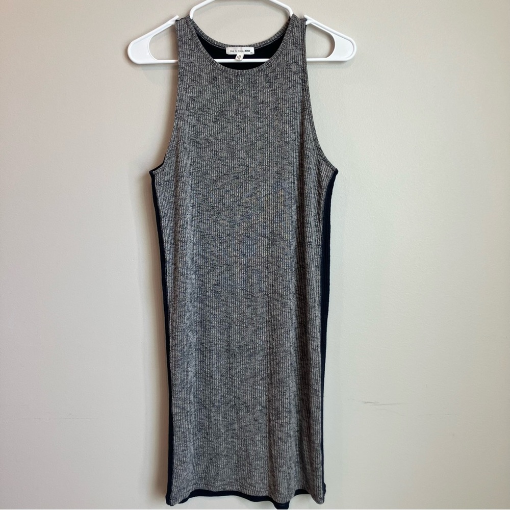 Rag & Bone Dress L Imported Fabric Black Grey Midi